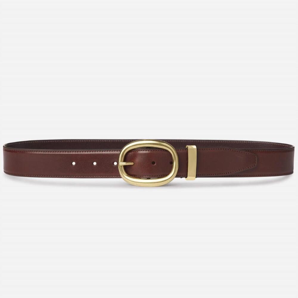 NEW FRAME women's rounded buckle belt in dark brown
